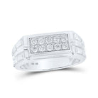 10kt White Gold Men's Round Diamond Band Ring - 1/2 Ct.t.w. Sparkling Elegance - Splendid Jewellery