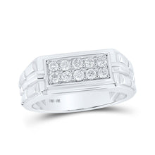 Load image into Gallery viewer, 10kt White Gold Men's Round Diamond Band Ring - 1/2 Ct.t.w. Sparkling Elegance - Splendid Jewellery
