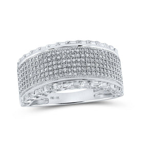 10kt White Gold Men's Round Diamond Band Ring - 1/2 Cttw | Splendid Jewellery - Splendid Jewellery