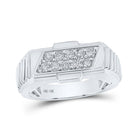 10kt White Gold Men's Round Diamond Band Ring - 1/2 Cttw | Splendid Jewellery - Splendid Jewellery