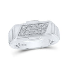 10kt White Gold Men's Round Diamond Band Ring - 1/2 Cttw | Splendid Jewellery - Splendid Jewellery