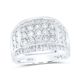 10kt White Gold Men's Round Diamond Band Ring - 3 Cttw | Splendid Jewellery - Splendid Jewellery