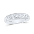 10kt White Gold Men's Round Diamond Band Ring - Captivating Brilliance - Splendid Jewellery