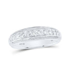 10kt White Gold Men's Round Diamond Band Ring - Captivating Brilliance - Splendid Jewellery