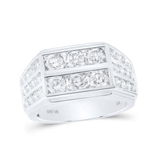 Load image into Gallery viewer, 10kt White Gold Men's Round Diamond Band Ring - Exquisite Brilliance - Splendid Jewellery