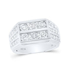 10kt White Gold Men's Round Diamond Band Ring - Exquisite Brilliance - Splendid Jewellery