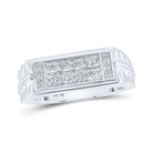 10kt White Gold Men's Round Diamond Band Ring - Exquisite Brilliance - Splendid Jewellery