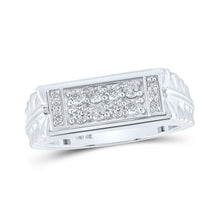 Load image into Gallery viewer, 10kt White Gold Men's Round Diamond Band Ring - Exquisite Brilliance - Splendid Jewellery