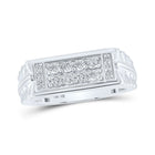 10kt White Gold Men's Round Diamond Band Ring - Exquisite Brilliance - Splendid Jewellery
