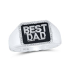 10kt White Gold Men's Round Diamond BEST DAD Band Ring 1/20 Cttw | Splendid Jewellery - The Ultimate Father's Day Tribute - Splendid Jewellery