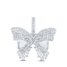 Load image into Gallery viewer, 10kt White Gold Men's Round Diamond Butterfly Charm Pendant - 2 - 1/4 Cttw | Splendid Jewellery - Splendid Jewellery