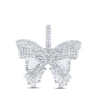 10kt White Gold Men's Round Diamond Butterfly Charm Pendant - 2 - 1/4 Cttw | Splendid Jewellery - Splendid Jewellery