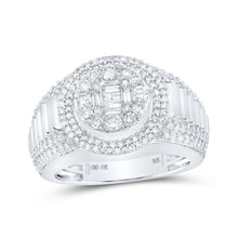 Load image into Gallery viewer, 10kt White Gold Men's Round Diamond Circle Cluster Ring - A Dazzling Statement of Elegance and Sophistication - Splendid Jewellery