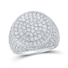 10kt White Gold Men's Round Diamond Circle Cluster Ring - Stunning Brilliance - Splendid Jewellery