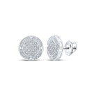 10kt White Gold Men's Round Diamond Circle Earrings - 1/4 Cttw | Splendid Jewellery - Splendid Jewellery