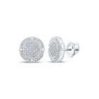 10kt White Gold Men's Round Diamond Circle Earrings - 1/4 Cttw | Splendid Jewellery - Splendid Jewellery