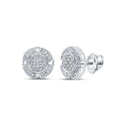 10kt White Gold Men's Round Diamond Circle Earrings - 1/6 Cttw | Exquisite Jewellery - Splendid Jewellery