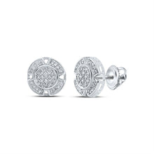Load image into Gallery viewer, 10kt White Gold Men's Round Diamond Circle Earrings - 1/6 Cttw | Exquisite Jewellery - Splendid Jewellery