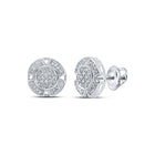 10kt White Gold Men's Round Diamond Circle Earrings - 1/6 Cttw | Exquisite Jewellery - Splendid Jewellery