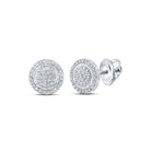 10kt White Gold Men's Round Diamond Circle Earrings - A Dazzling Statement of Style - Splendid Jewellery