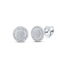 10kt White Gold Men's Round Diamond Circle Earrings - A Dazzling Statement of Style - Splendid Jewellery