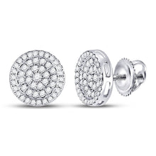 Load image into Gallery viewer, 10kt White Gold Men's Round Diamond Circle Earrings - Exquisite Brilliance - Splendid Jewellery