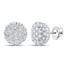 Load image into Gallery viewer, 10kt White Gold Men's Round Diamond Cluster Earrings - 1 - 5/8 Cttw | Dazzling Brilliance - Splendid Jewellery