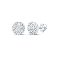 Load image into Gallery viewer, 10kt White Gold Men's Round Diamond Cluster Earrings - Exquisite Brilliance - Splendid Jewellery