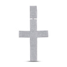 10kt White Gold Men's Round Diamond Cross Charm Pendant - 1 Cttw | Splendid Jewellery - Splendid Jewellery