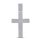 10kt White Gold Men's Round Diamond Cross Charm Pendant - 1 Cttw | Splendid Jewellery - Splendid Jewellery