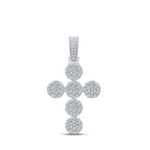 Load image into Gallery viewer, 10kt White Gold Men's Round Diamond Cross Charm Pendant - 2 Cttw | Splendid Jewellery - Splendid Jewellery