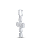 10kt White Gold Men's Round Diamond Cross Charm Pendant - 2 Cttw | Splendid Jewellery - Splendid Jewellery