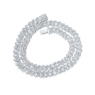 10kt White Gold Men's Round Diamond Cuban 20 - inch Link Chain Necklace - Exquisite Brilliance - Splendid Jewellery