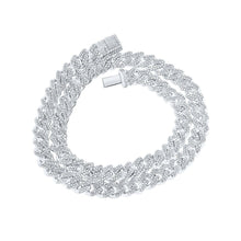 Load image into Gallery viewer, 10kt White Gold Men's Round Diamond Cuban 20 - inch Link Chain Necklace - Exquisite Brilliance - Splendid Jewellery