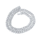 10kt White Gold Men's Round Diamond Cuban 20 - inch Link Chain Necklace - Exquisite Brilliance - Splendid Jewellery