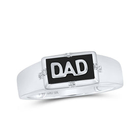 10kt White Gold Mens Round Diamond DAD Band Ring - A Timeless Symbol of Love and Appreciation - Splendid Jewellery