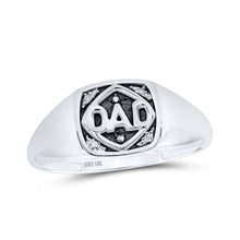 Load image into Gallery viewer, 10kt White Gold Mens Round Diamond DAD Band Ring - A Timeless Tribute - Splendid Jewellery