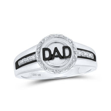 Load image into Gallery viewer, 10kt White Gold Men's Round Diamond DAD Circle Ring - A Touch of Elegance for Fathers - Splendid Jewellery