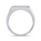 10kt White Gold Mens Round Diamond Flat Top Band Ring 1 Cttw | Distinguished Elegance - Splendid Jewellery