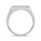 10kt White Gold Mens Round Diamond Flat Top Band Ring 1 Cttw | Distinguished Elegance - Splendid Jewellery
