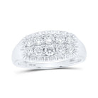 10kt White Gold Men's Round Diamond Fluted Band Ring - Exquisite Brilliance - Splendid Jewellery