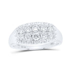 10kt White Gold Men's Round Diamond Fluted Band Ring - Exquisite Brilliance - Splendid Jewellery