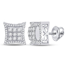 Load image into Gallery viewer, 10kt White Gold Men's Round Diamond Kite Square Earrings - Exquisite Brilliance - Splendid Jewellery