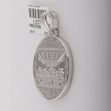 Load image into Gallery viewer, 10kt White Gold Men's Round Diamond Last Supper Circle Charm Pendant - 1/2 Cttw | Splendid Jewellery - Splendid Jewellery
