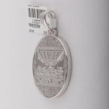 Load image into Gallery viewer, 10kt White Gold Men&#39;s Round Diamond Last Supper Circle Charm Pendant - 1/2 Cttw | Splendid Jewellery - Alternate view 2 from Splendid Jewellery