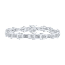 Load image into Gallery viewer, 10kt White Gold Men's Round Diamond Link Bracelet 1/2 Cttw - Luxurious Elegance - Splendid Jewellery