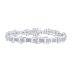 10kt White Gold Men's Round Diamond Link Bracelet 1/2 Cttw - Luxurious Elegance - Splendid Jewellery