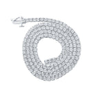 10kt White Gold Men's Round Diamond Link Chain Necklace - 1 Cttw - Splendid Jewellery