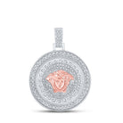 10kt White Gold Men's Round Diamond Medusa Circle Charm Pendant - 1 - 1/4 Cttw | Splendid Jewellery - Splendid Jewellery