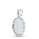 10kt White Gold Men's Round Diamond Memory Circle Charm Pendant - 3/4 Cttw | Splendid Jewellery - Splendid Jewellery